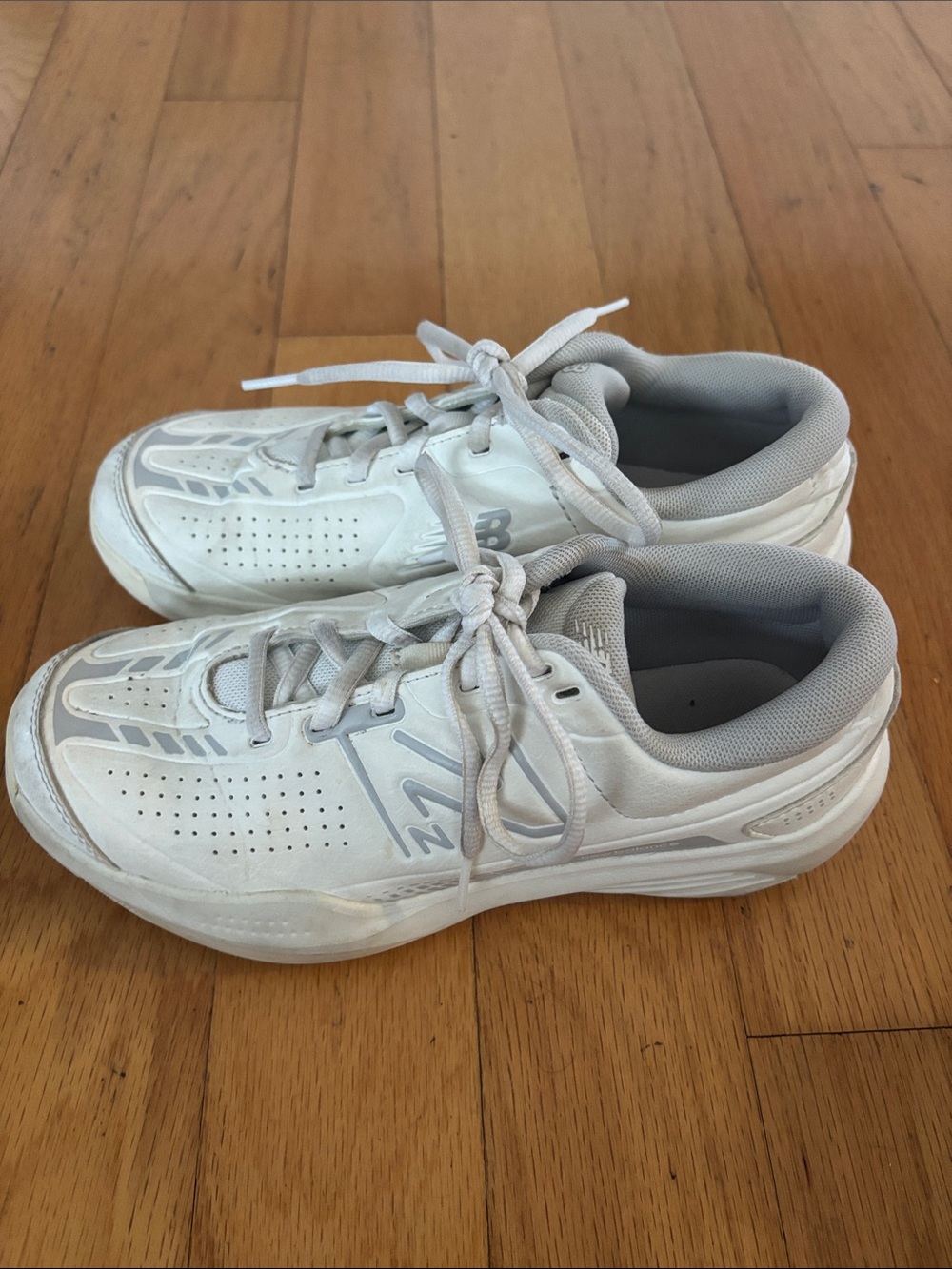 White New Balance Kids Hard Court Tennis Shoes